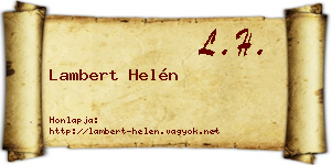 Lambert Helén névjegykártya